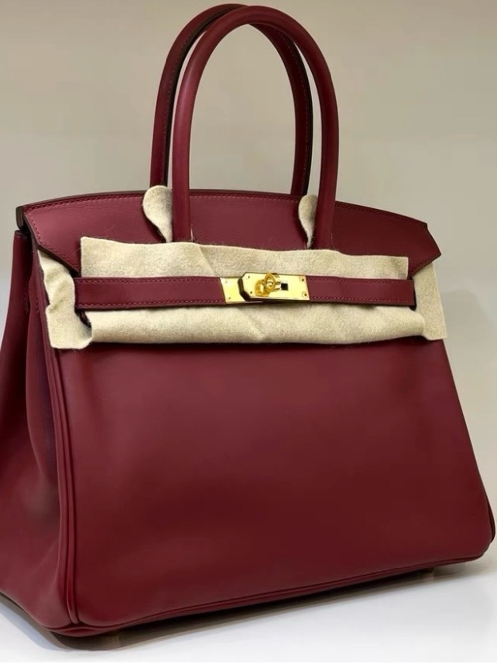 Hermes Burgundy Birkin 30 Y series 2020 rogue vif Jonathan leather gold hardware - Picture 3 of 16